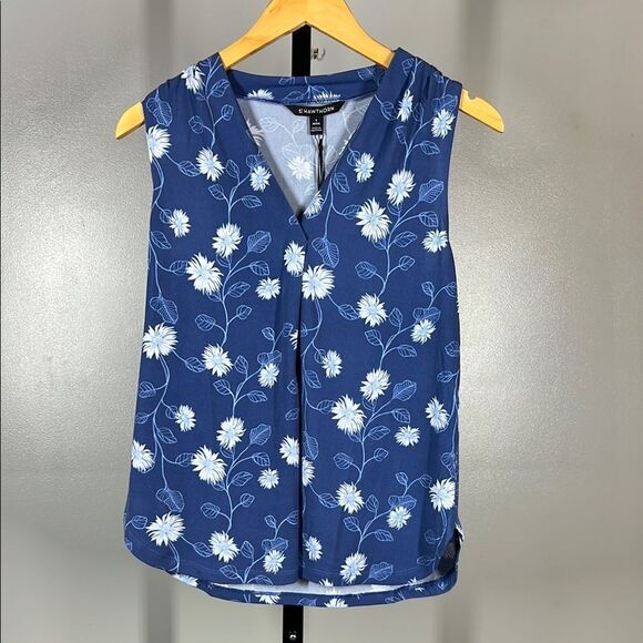 41 Hawthorn Tops - 41 Hawthorn Floral Blue Sleeveless Top